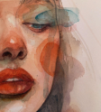 Watercolor Face Woman