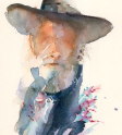 Watercolor Face Old